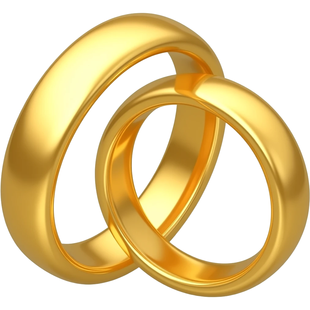 Two weddings rings linked together emoji emoji