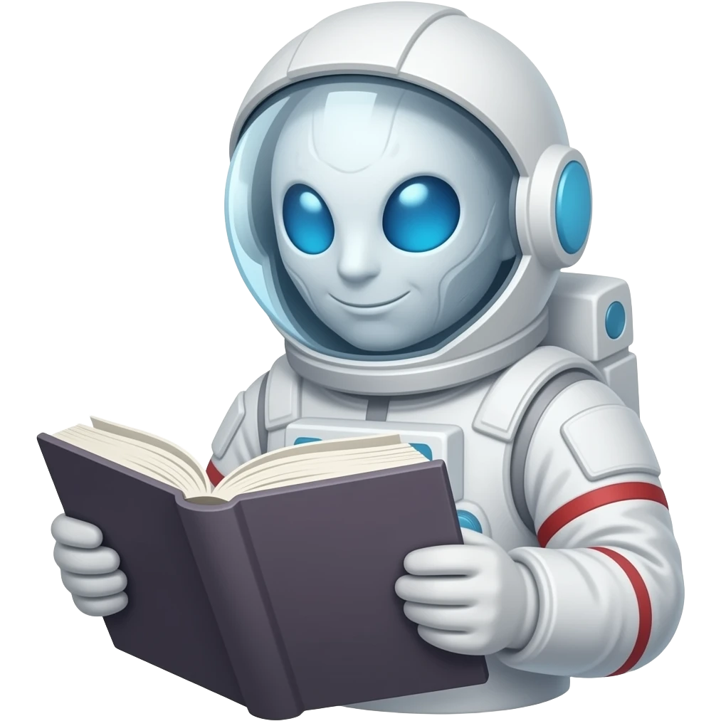 Moonman reading a book emoji