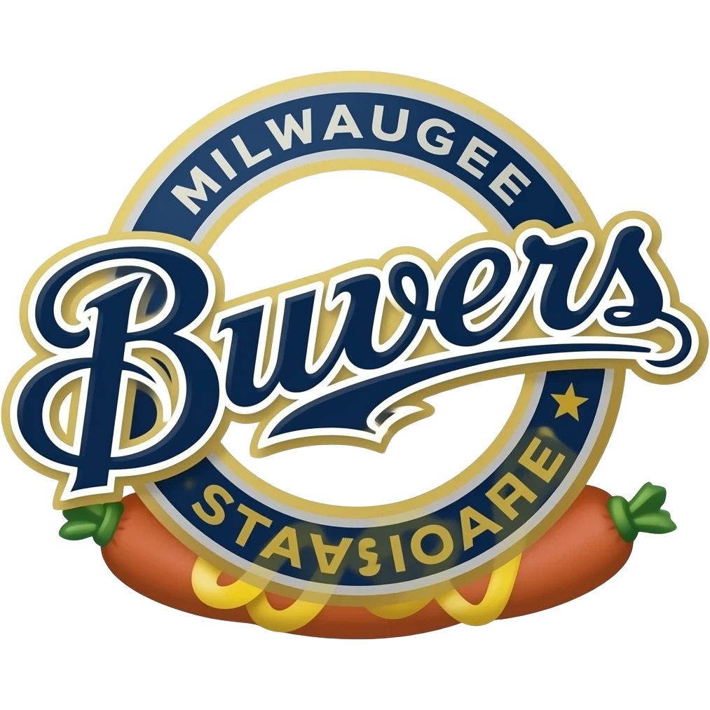 Milwaukee Brewers logo with sausage mascot emoji