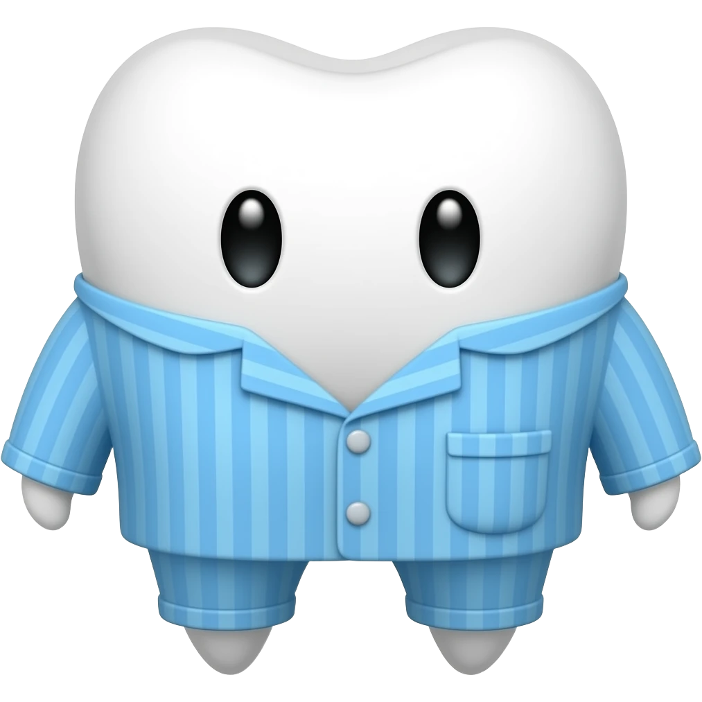 muela con ojitos y pijama emoji