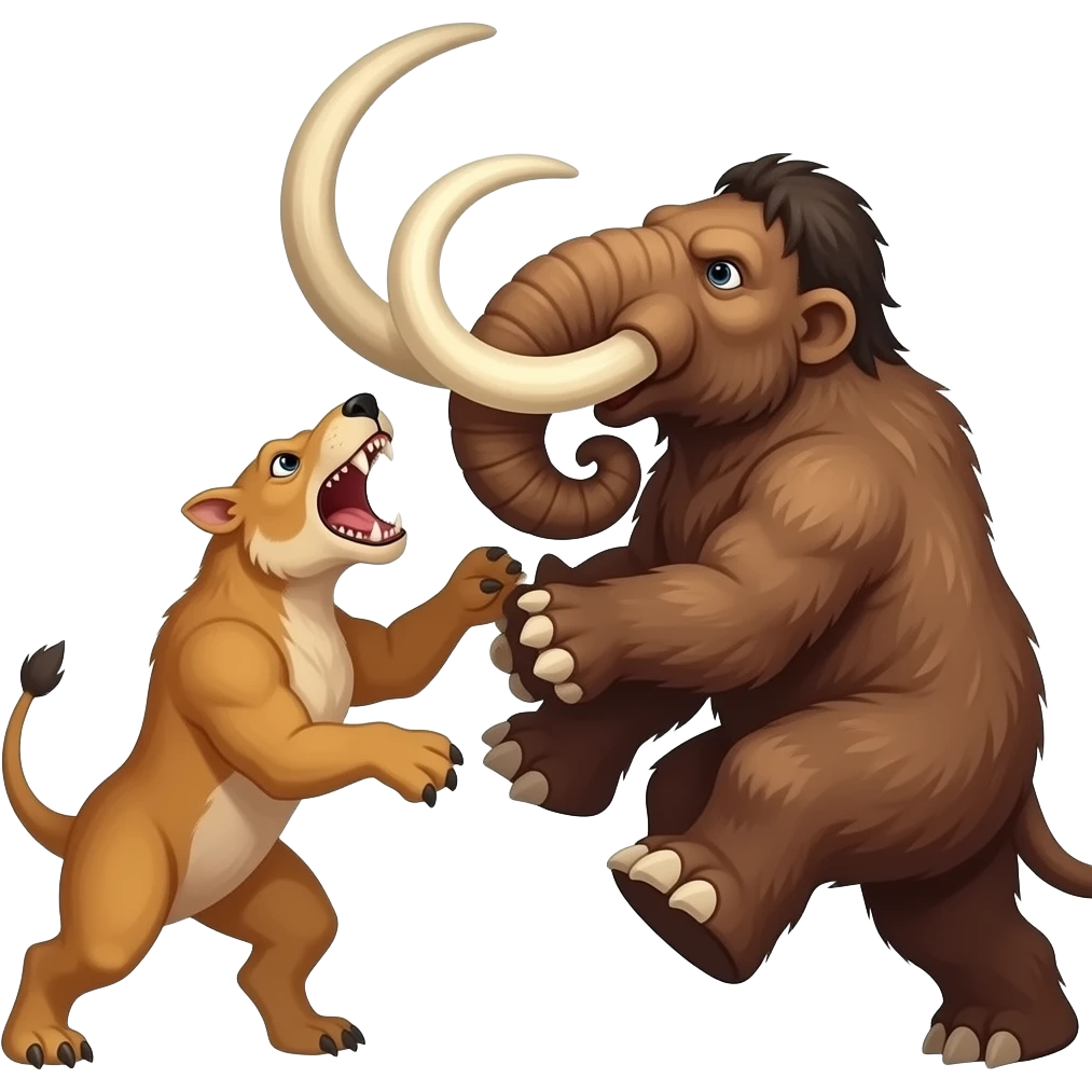 Mammoth vs smilodon battle emoji