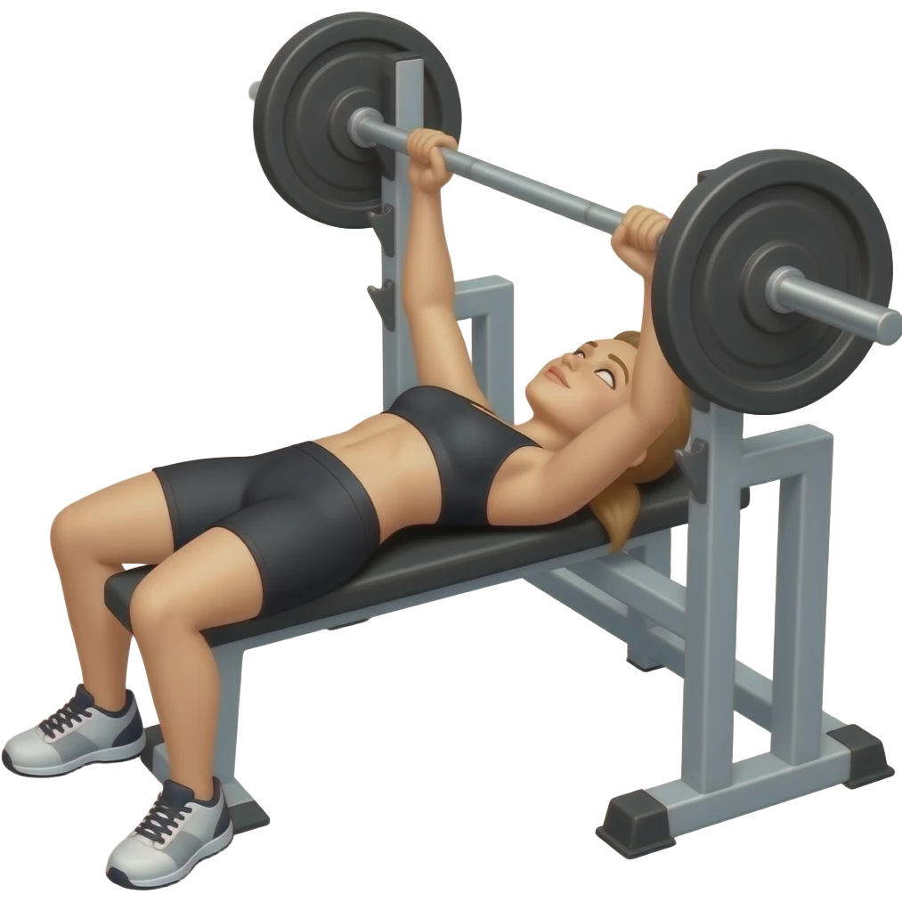 woman 'decline' bench press emoji