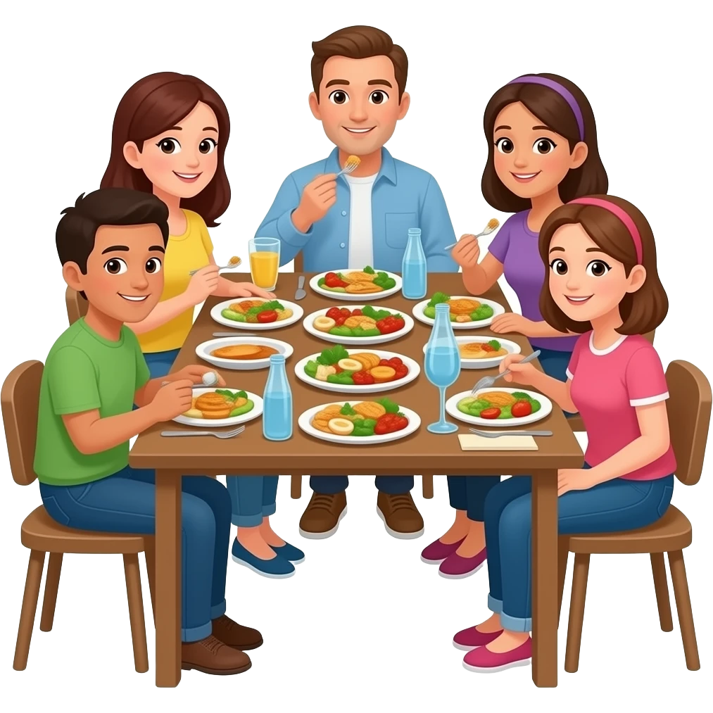 people eating emoji