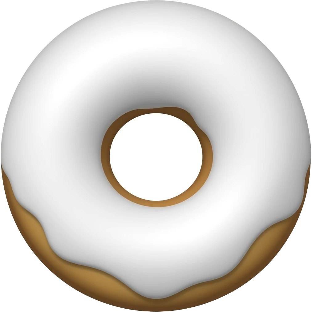 white glazed donut emoji