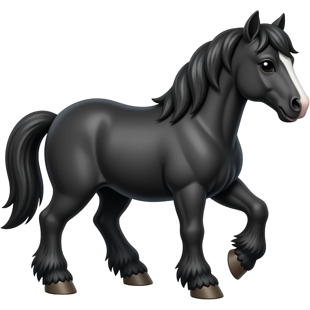 Black horse emoji small emoji