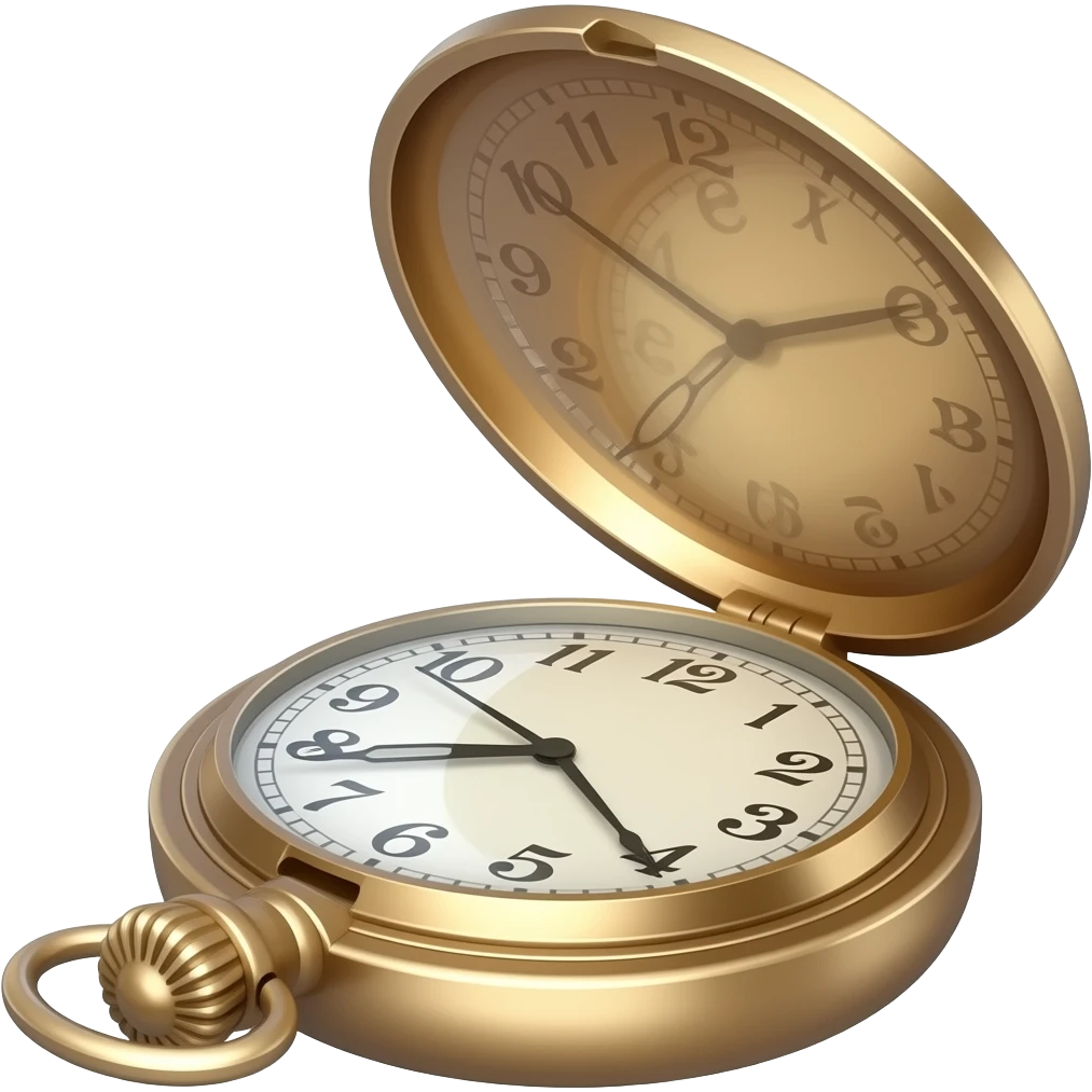 vintage pocket watch lid open emoji