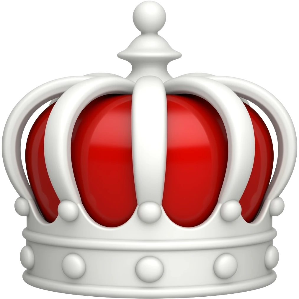 white and red crown emoji