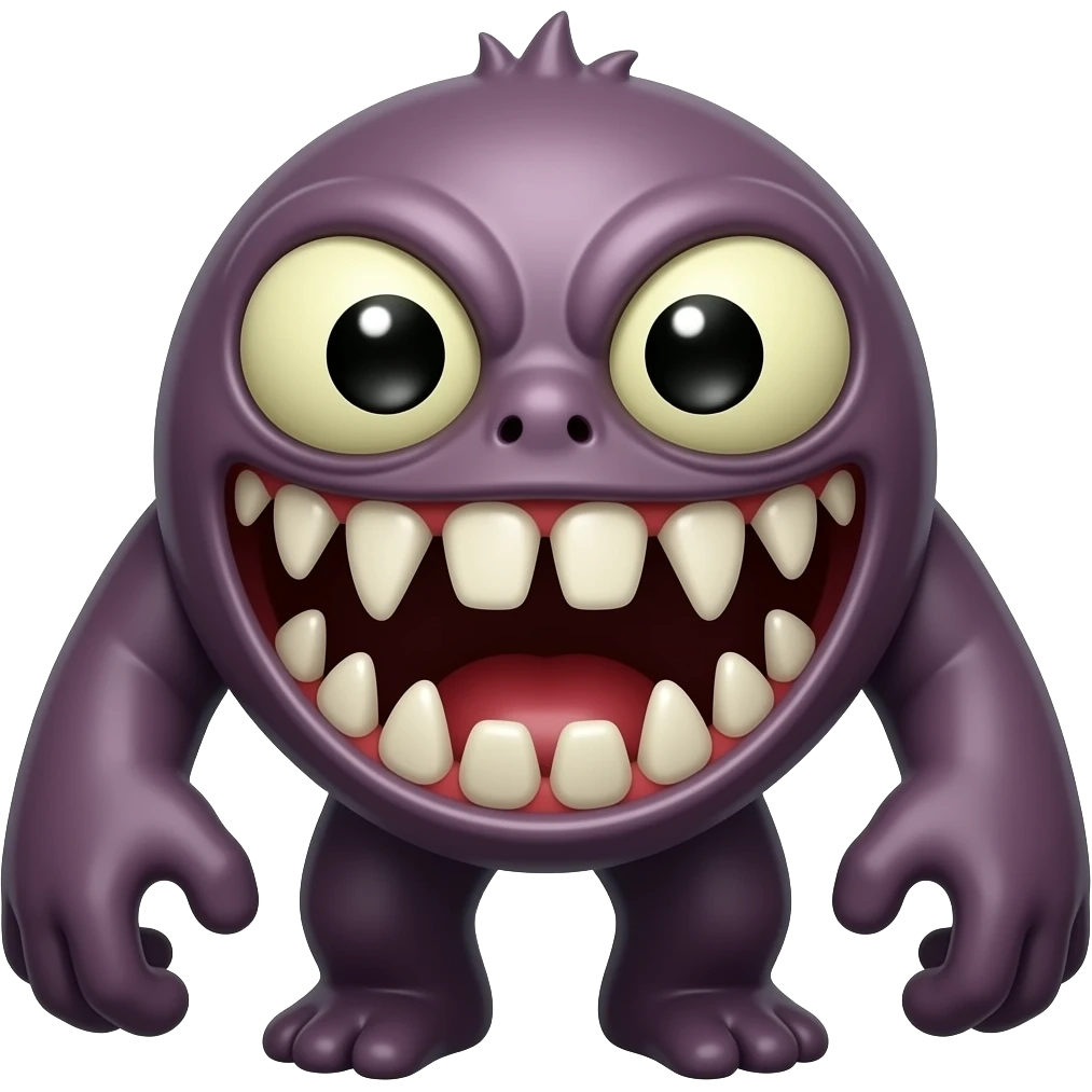 Un mounstro con cara larga de terror emoji
