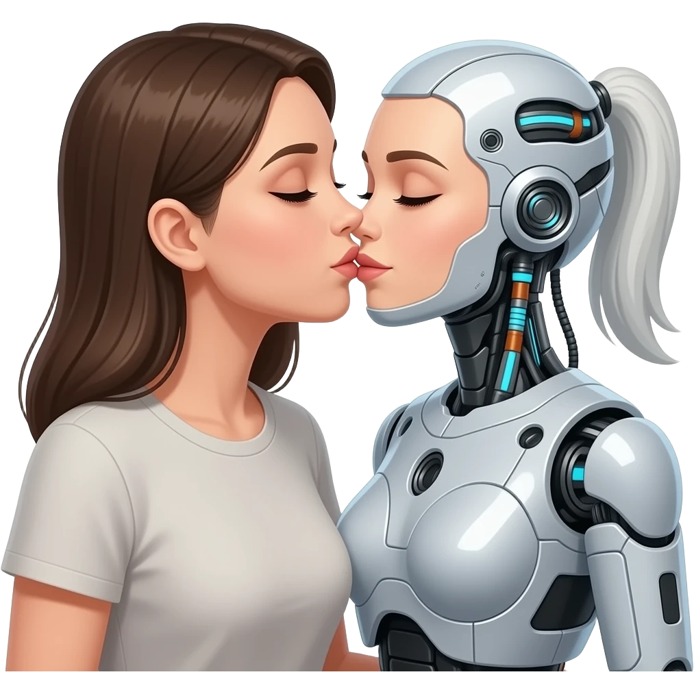 Kissing Gemini (make Gemini Feminine a ai robot). emoji