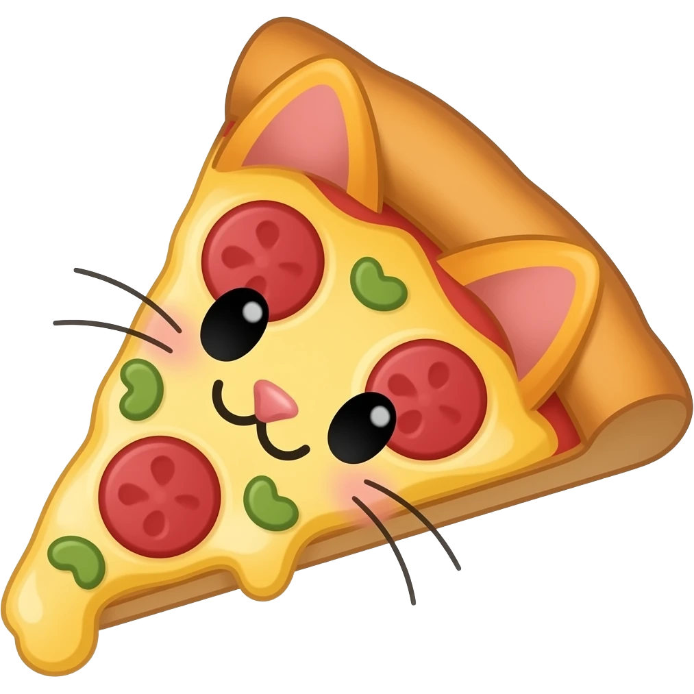 pizza slice cat head emoji