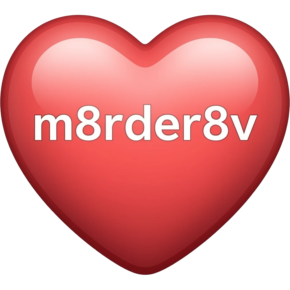 Сердечко в котором написано m8rder8v emoji