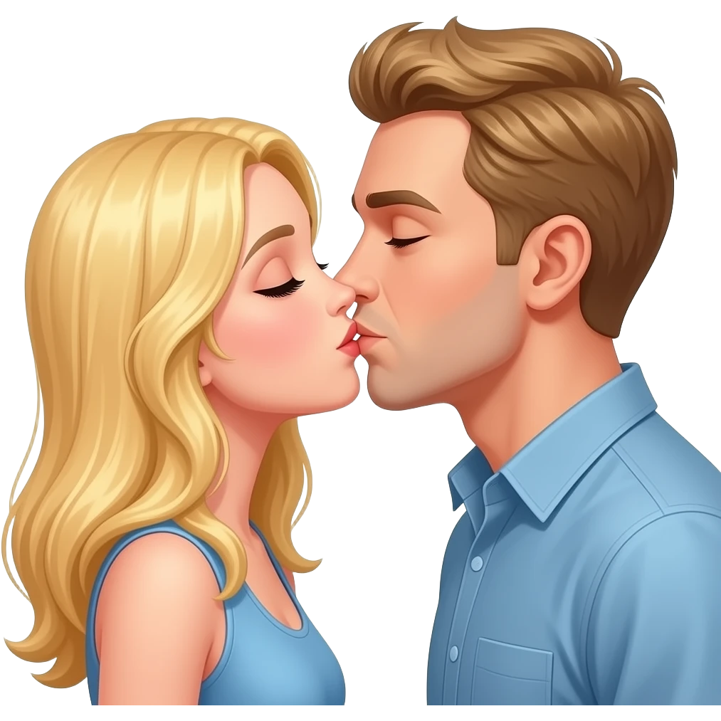 Blonde girl kissing me emoji