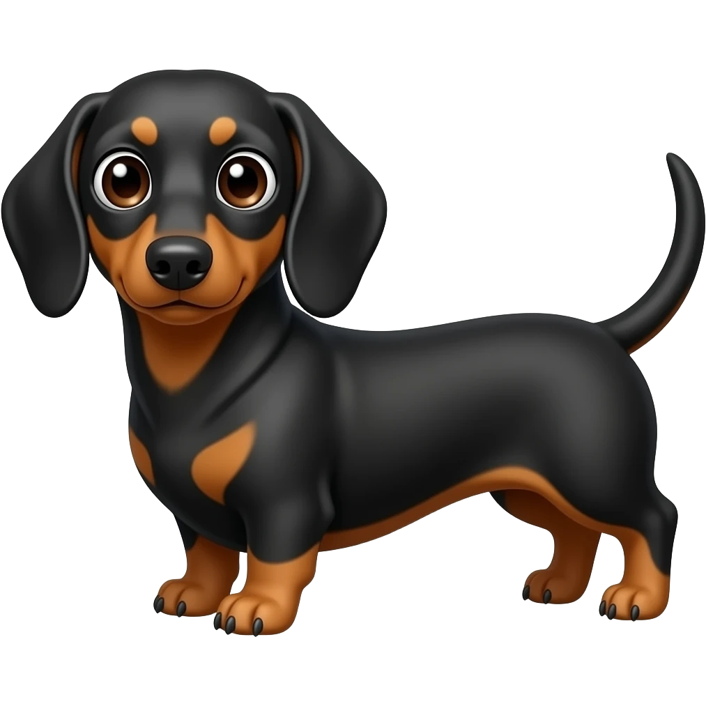 dachshund wide eye full body emoji