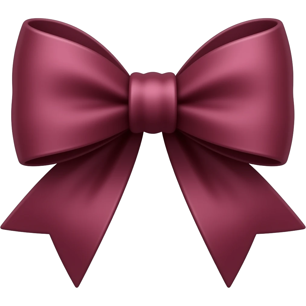 A maroon bow emoji