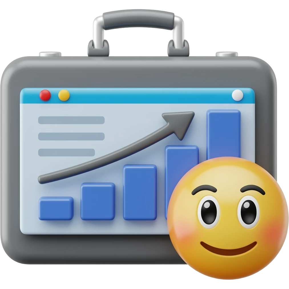 Create a premium 3D emoji icon representing Management and Business ...