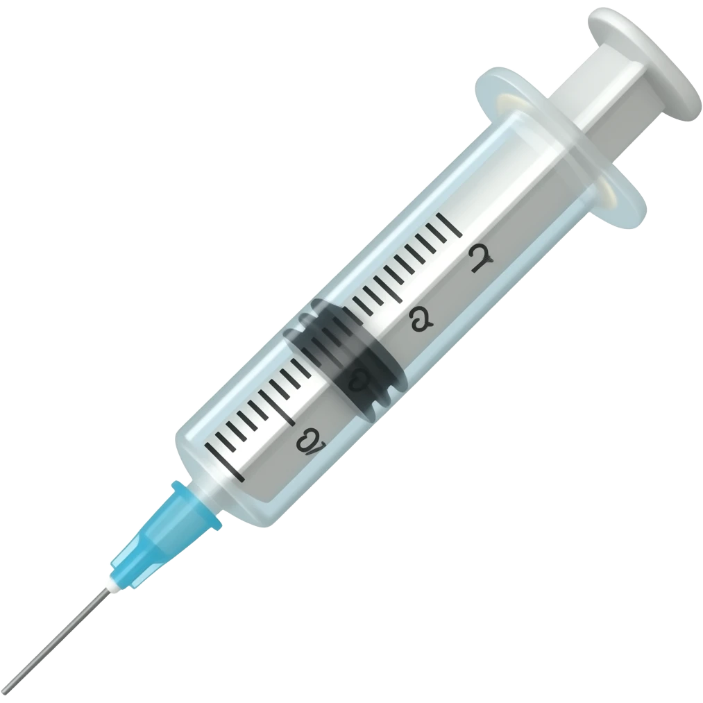 Clean Realistic Medical Syringe emoji | AI Emoji Generator