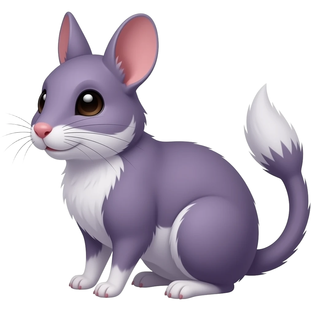 A purple female xerus with a ponytail emoji