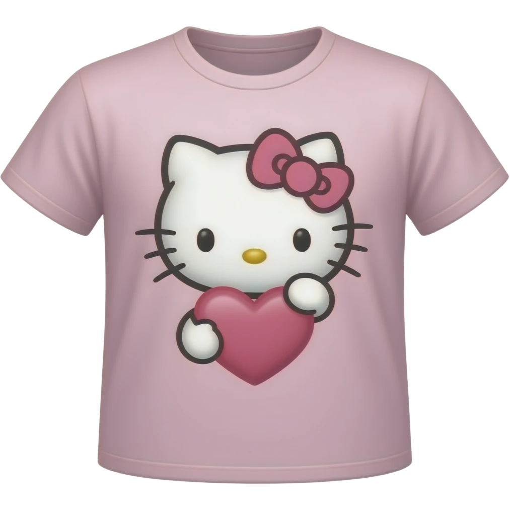 Cute t-shirt with hello kitty and love emoji