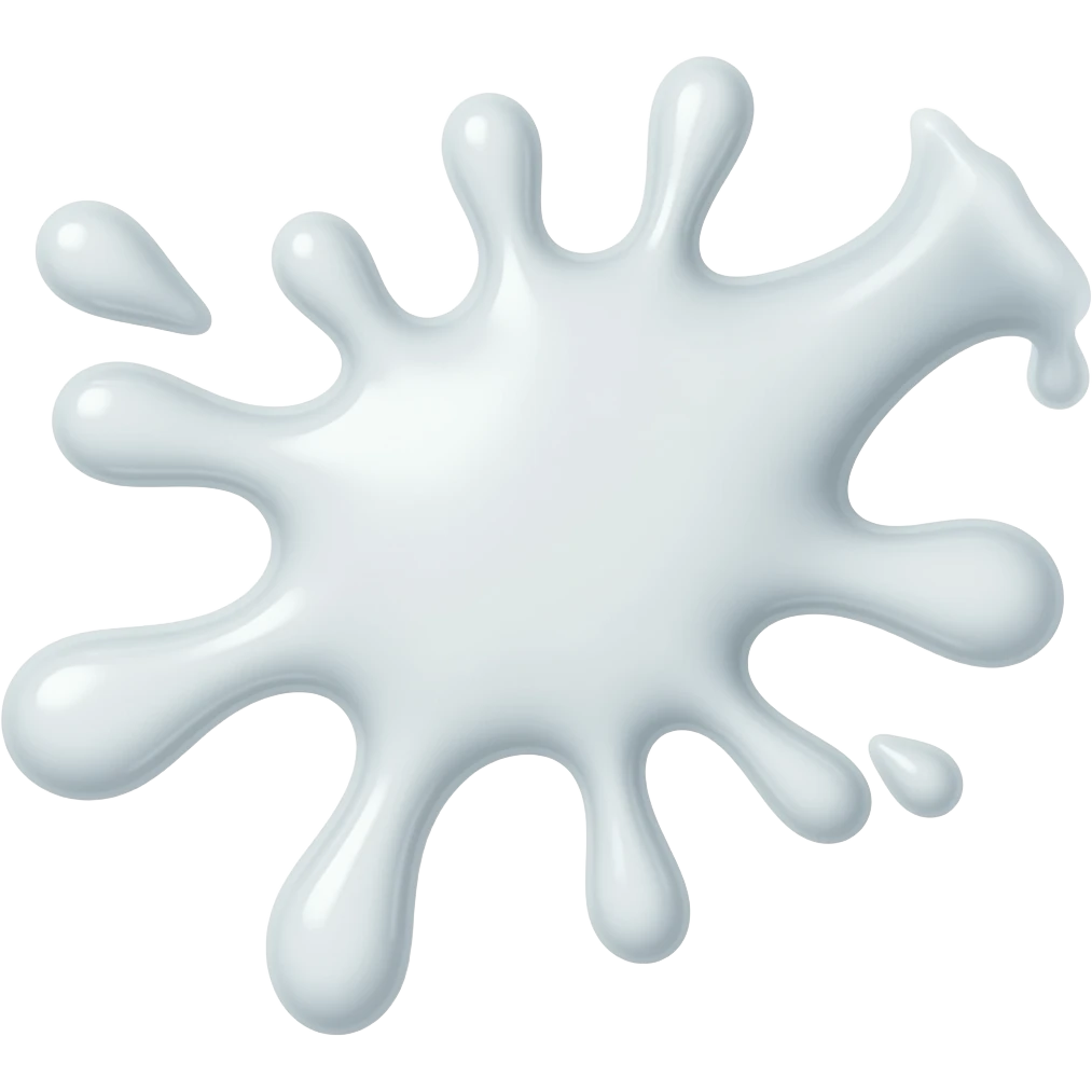a beam of splat with drops of glossy transparent milky jelly emoji