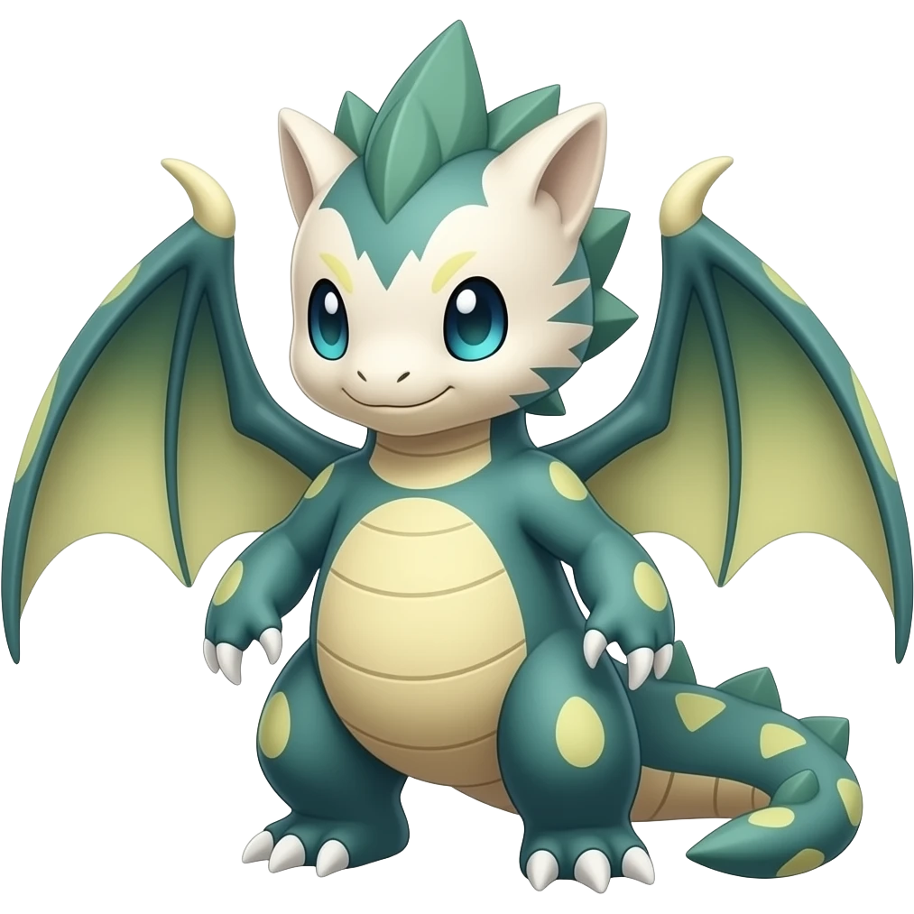 Cute Amaura-Aurorus-Larvitar-Tyranitar-Axew-Tropius-Flygon-hybrid emoji