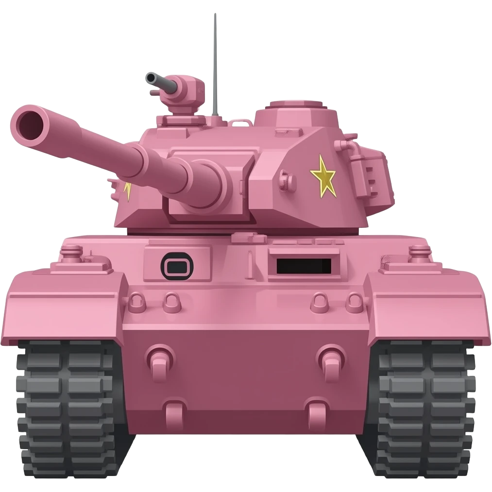 Army tank in pink color emoji