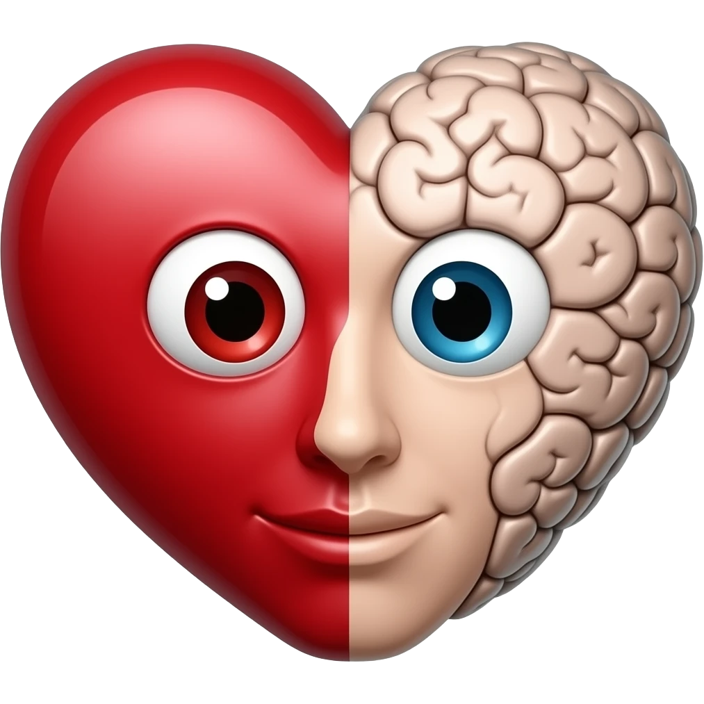 Create an emoji based on the new covenant described in Jeremiah 31:31-40 make it half heart and half mind emoji