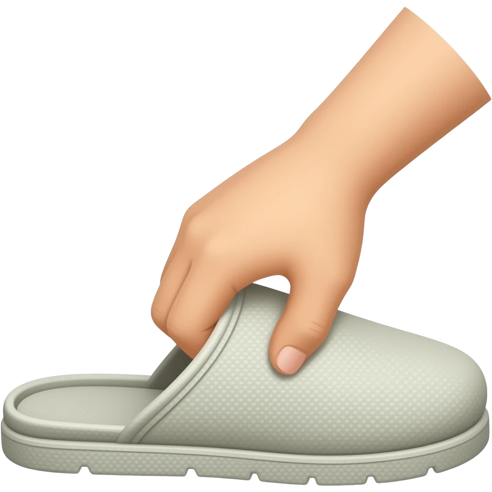 Hand grabbing a slipper emoji
