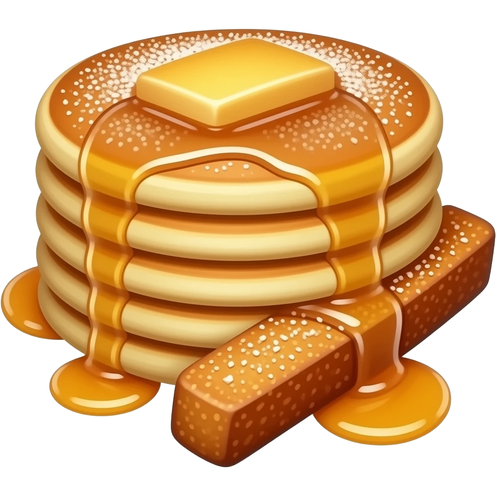 French toast sticks with stacks of pancakes emoji