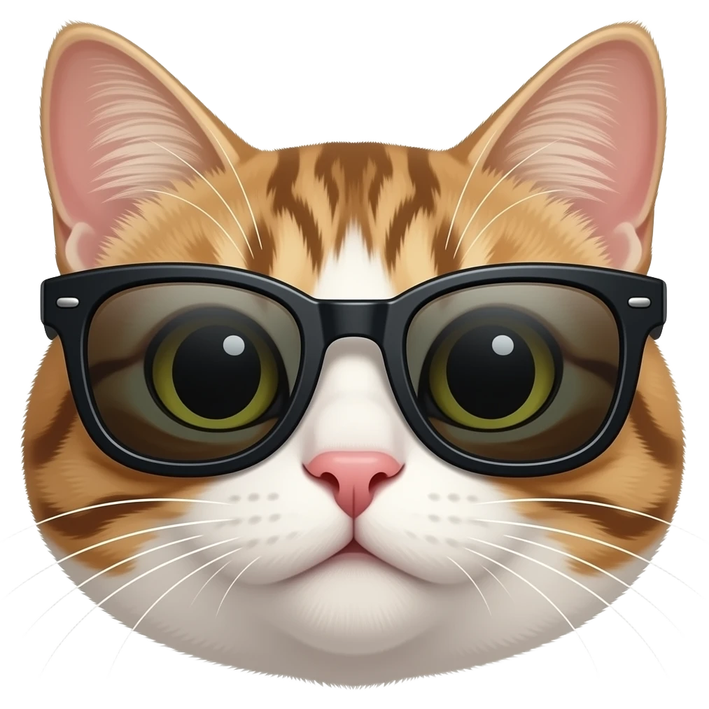 Cat Wearing Sunglasses Nose emoji