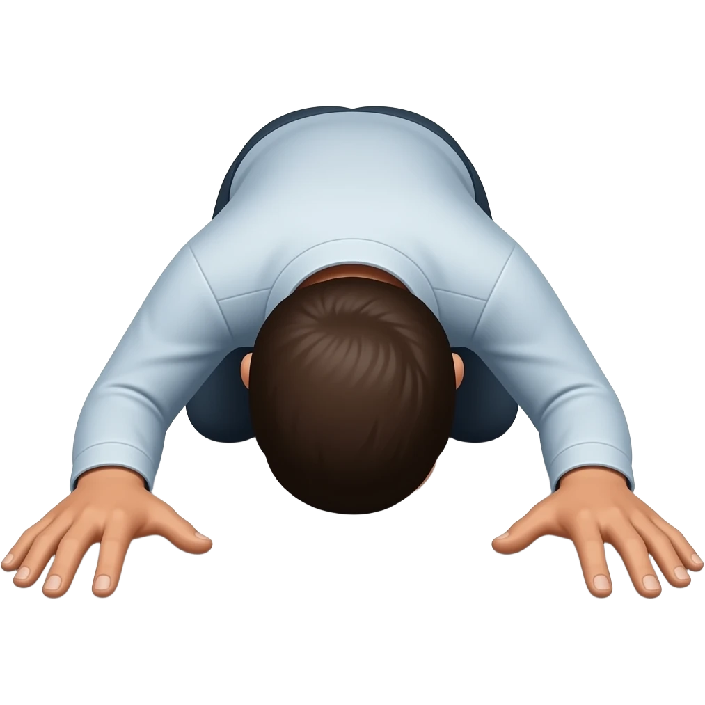 person laying face down with hands to the sides defeated emoji