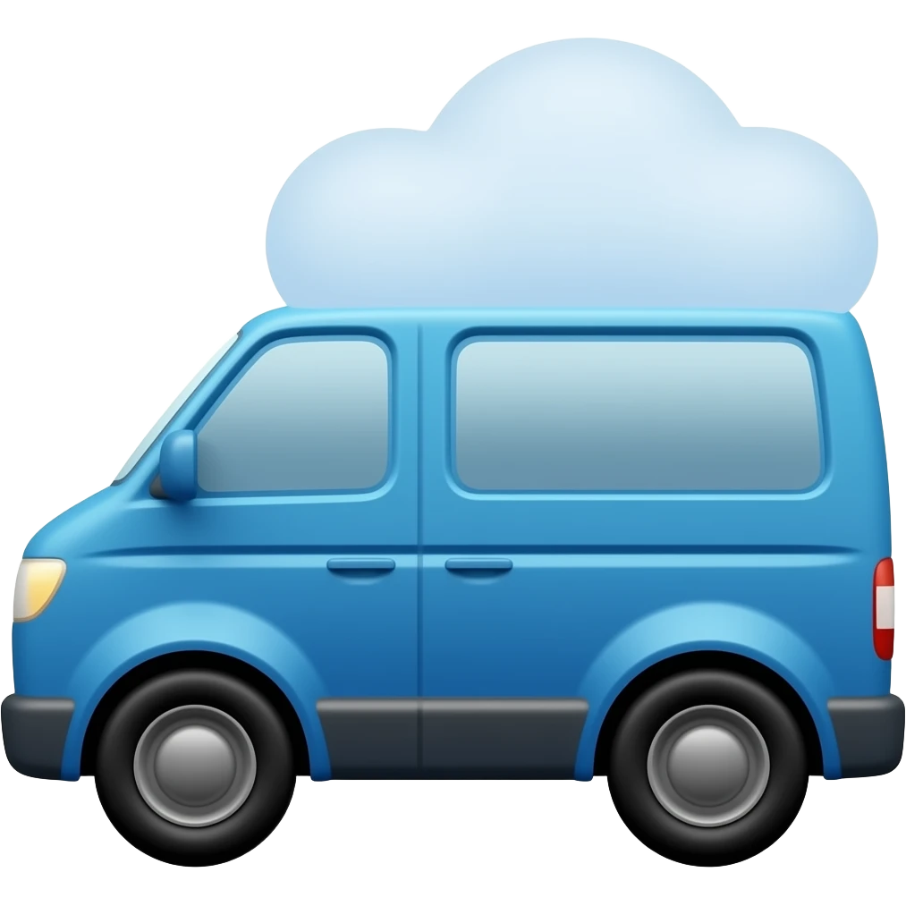cleaning van blue emoji