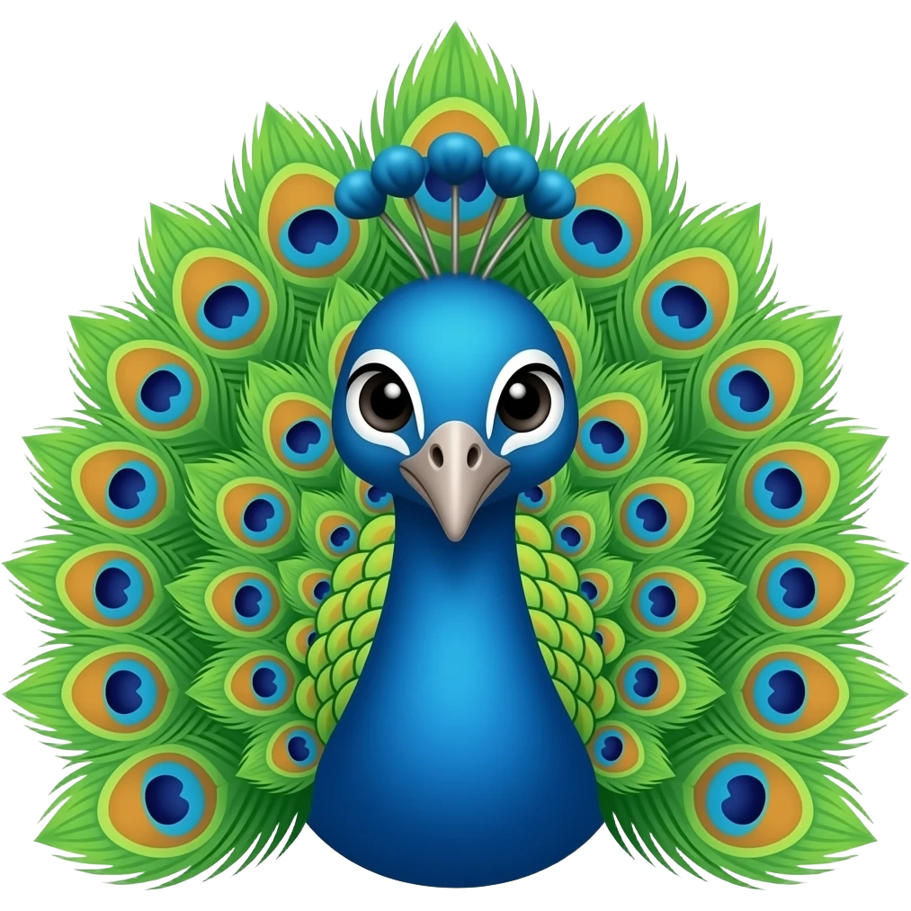 peacock face with tail emoji