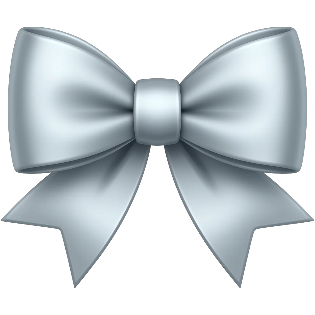 Glossy Silver bow emoji