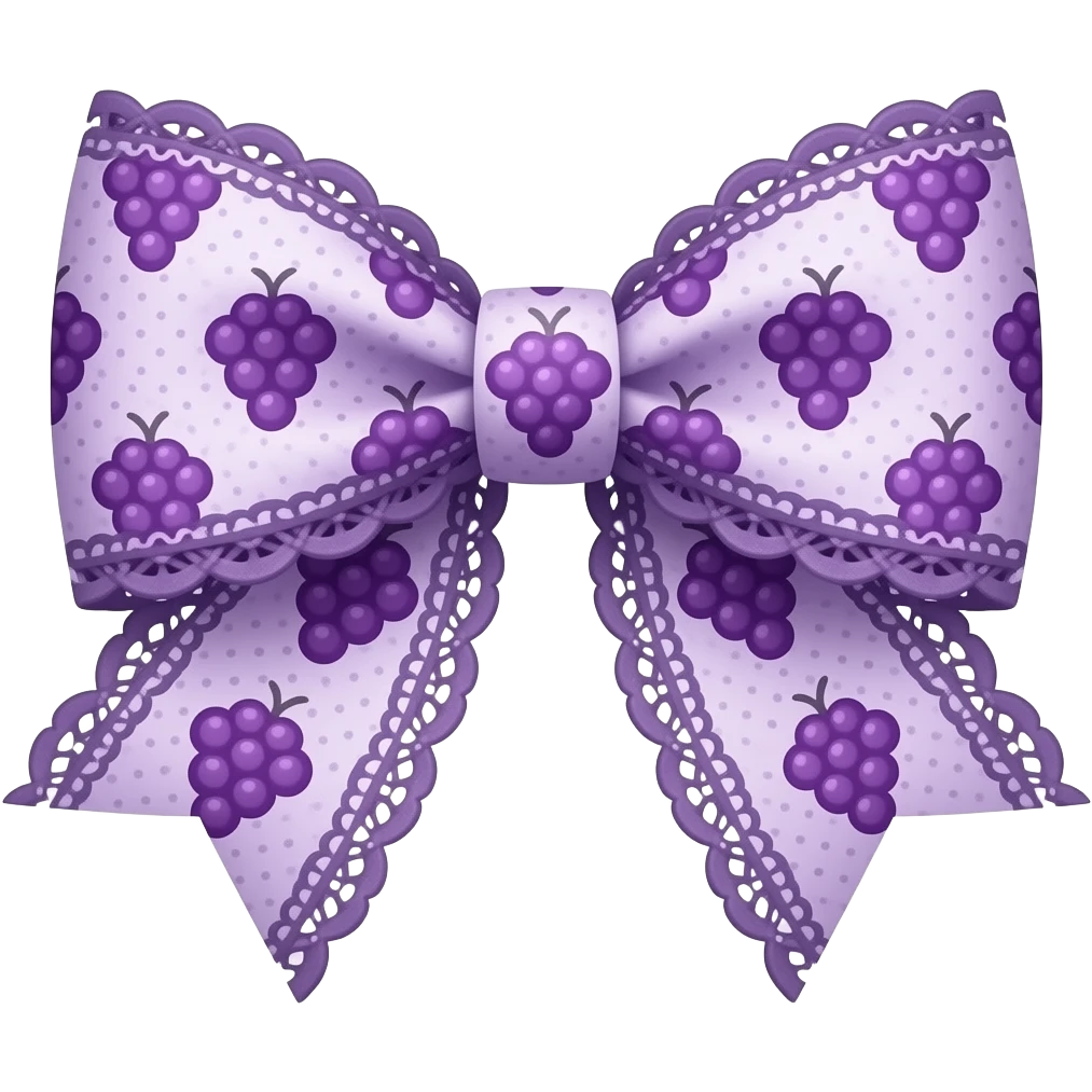 grape pattern purple bow lace coquette bow emoji