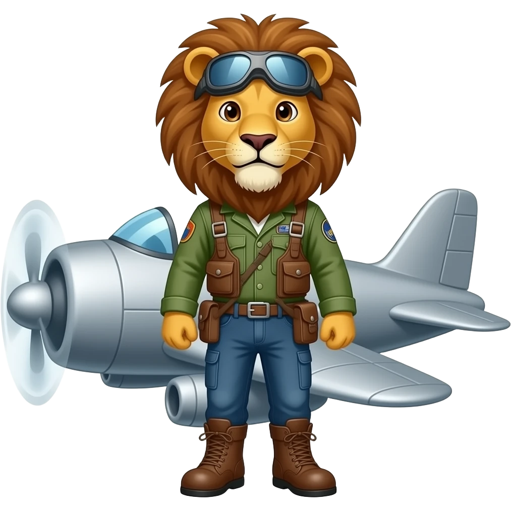 Lion Pilots in Airplanes emoji