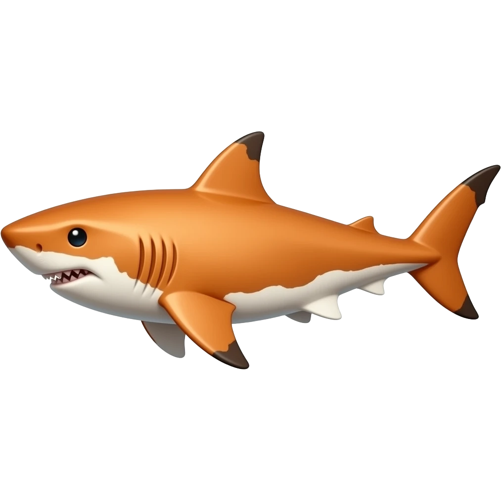 Orange tiny old shark emoji