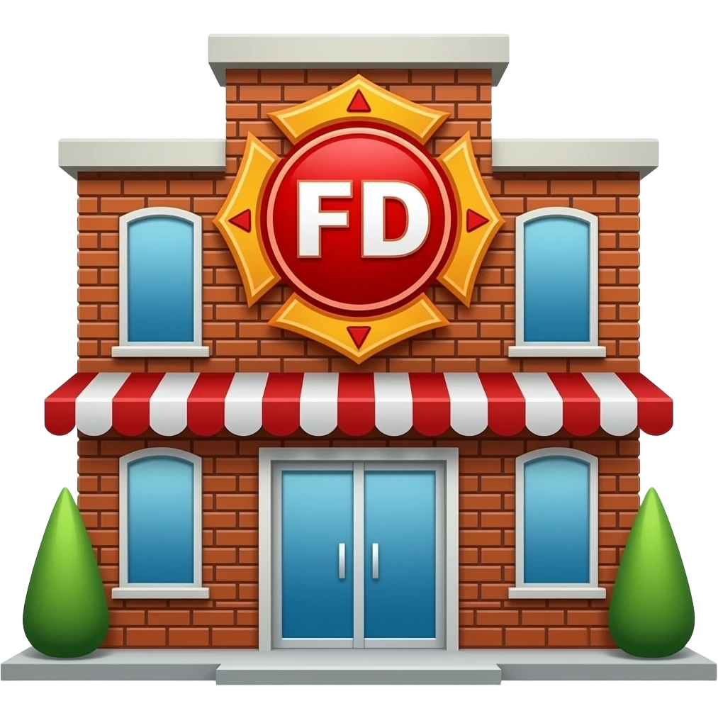 Fire department building names FD emoji no background emoji