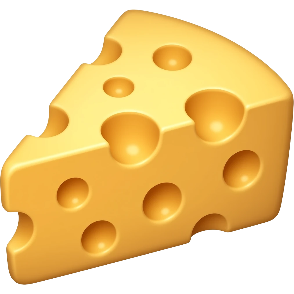 A thick cheddar cheese without a face emoji