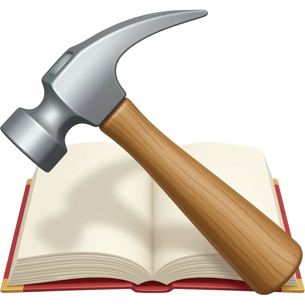 a book with a hammer emoji
