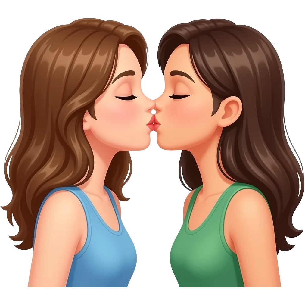 Pocałunek kobiet w słoneczny dzień emoji