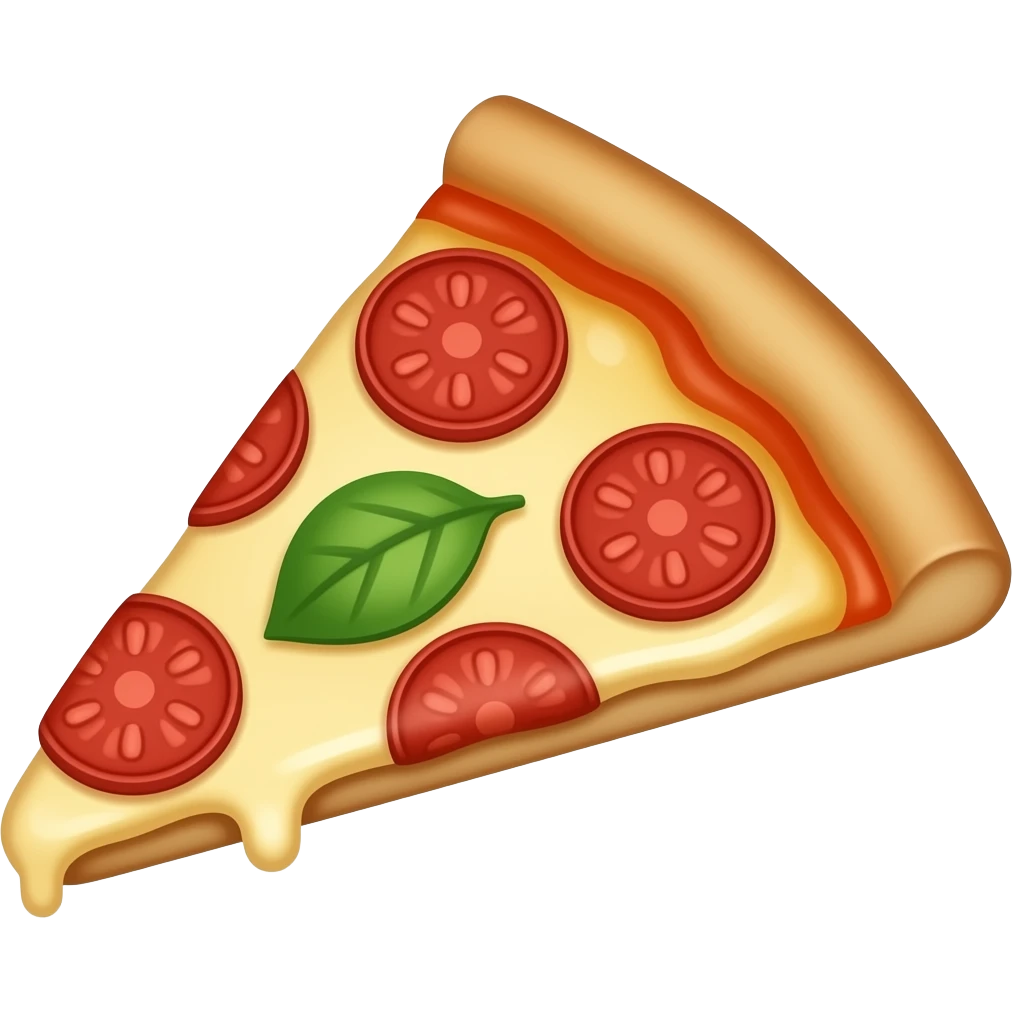 Realistic Margherita pizza slice emoji