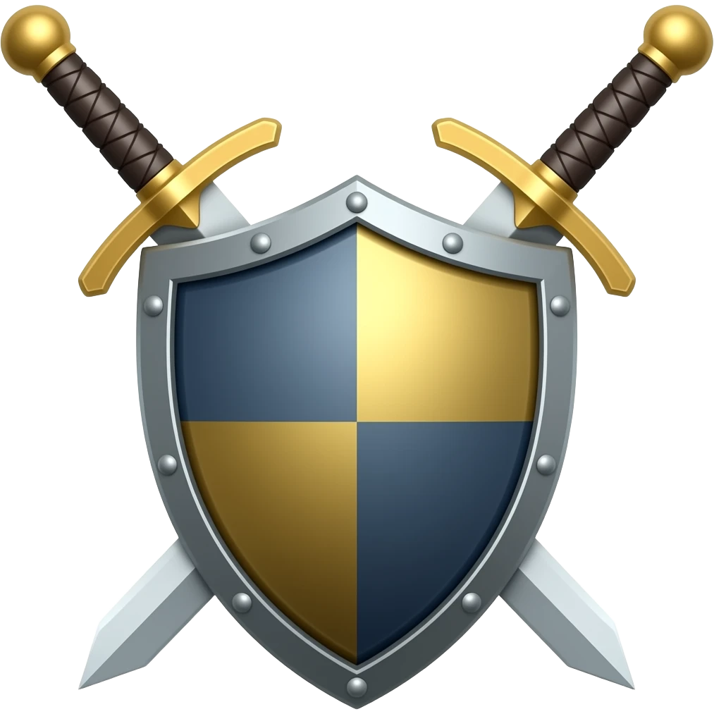 two swords behind a shield emoji