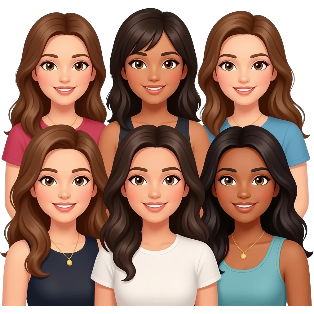 عكس ٧ تا دوست با جنسيت دختر در كنار هم براي پروفايل گروه emoji