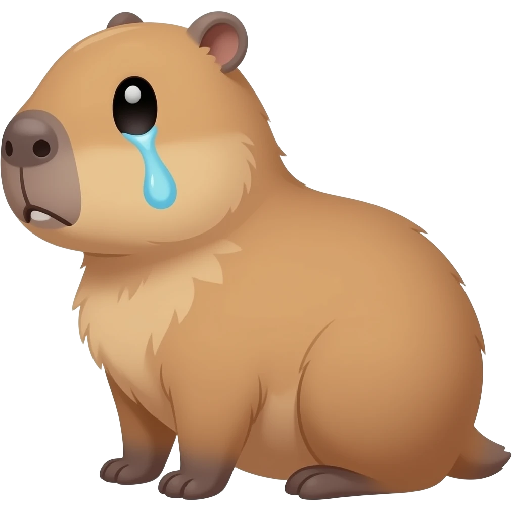 chibi capybara crying emoji