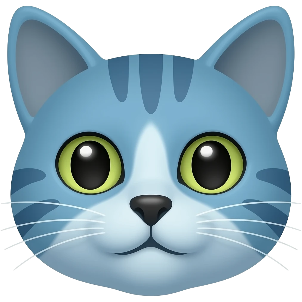 cat face blue emoji