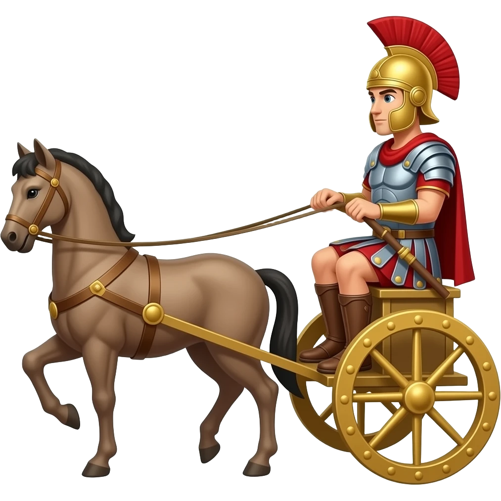 Demon driving a roman chariot emoji