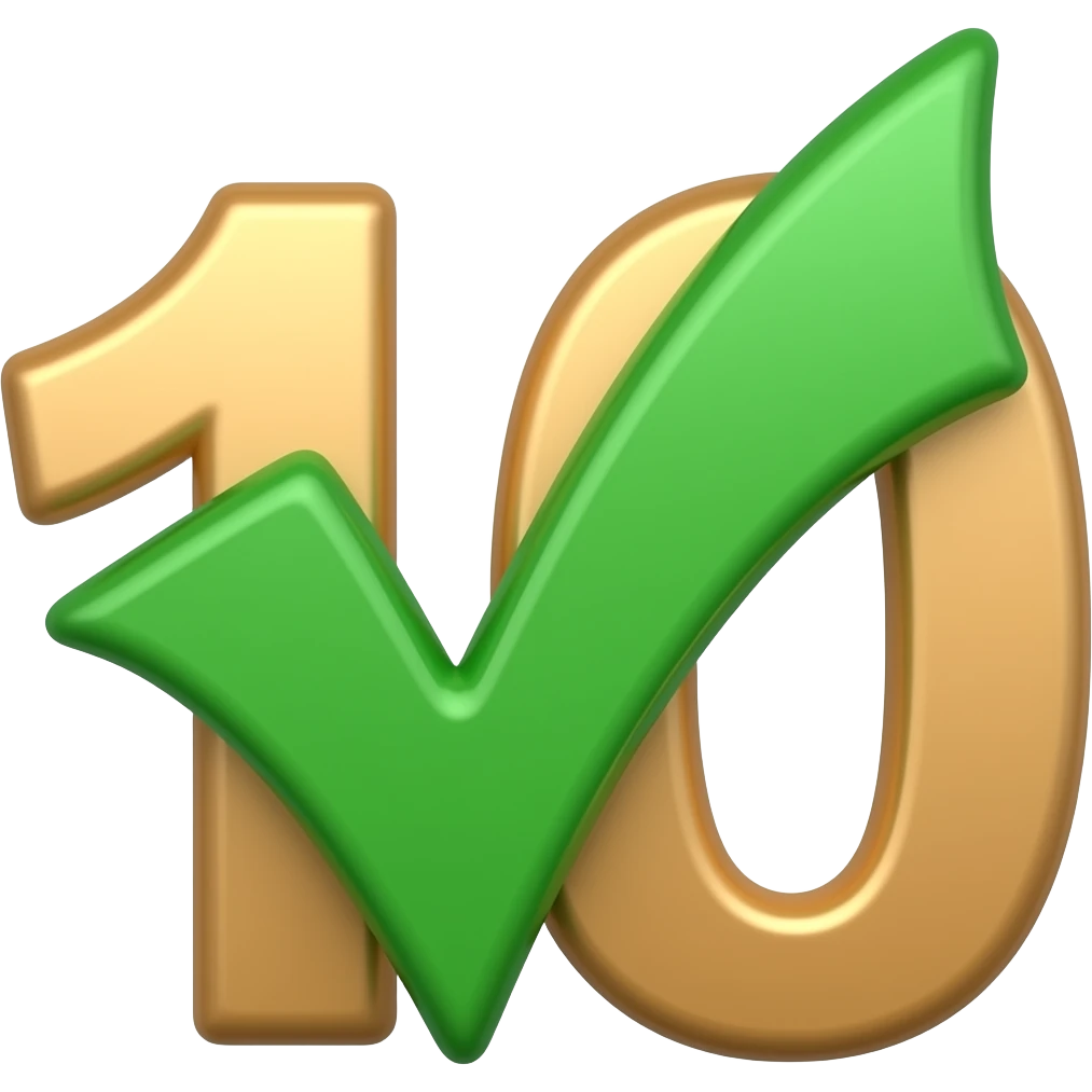 dame un emoji del numero 10 pero con un check verde encima emoji