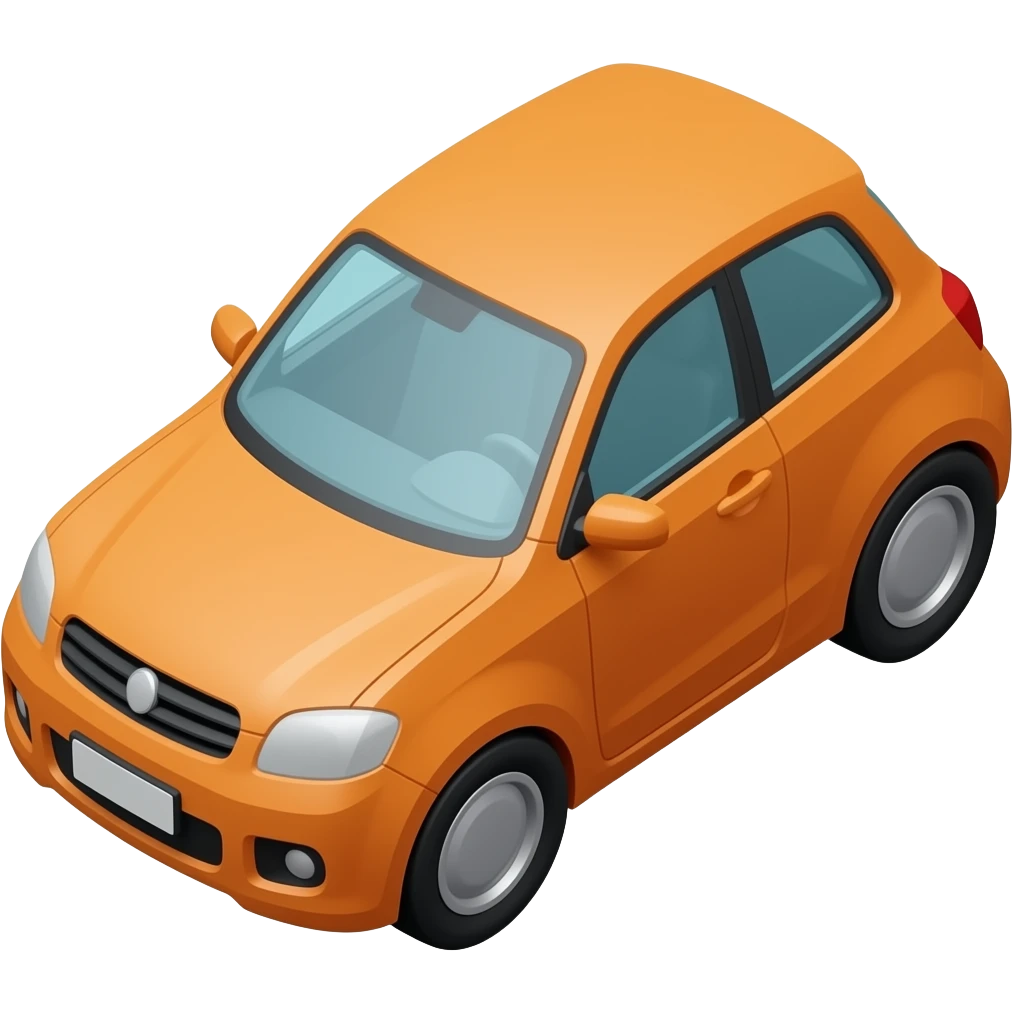 lowpoly orange car emoji