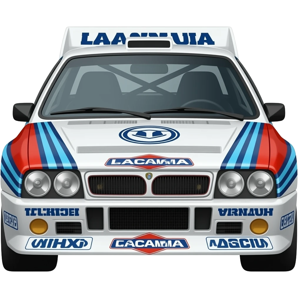 lancia 037 rallye car, highly detailed hyper realistic emoji