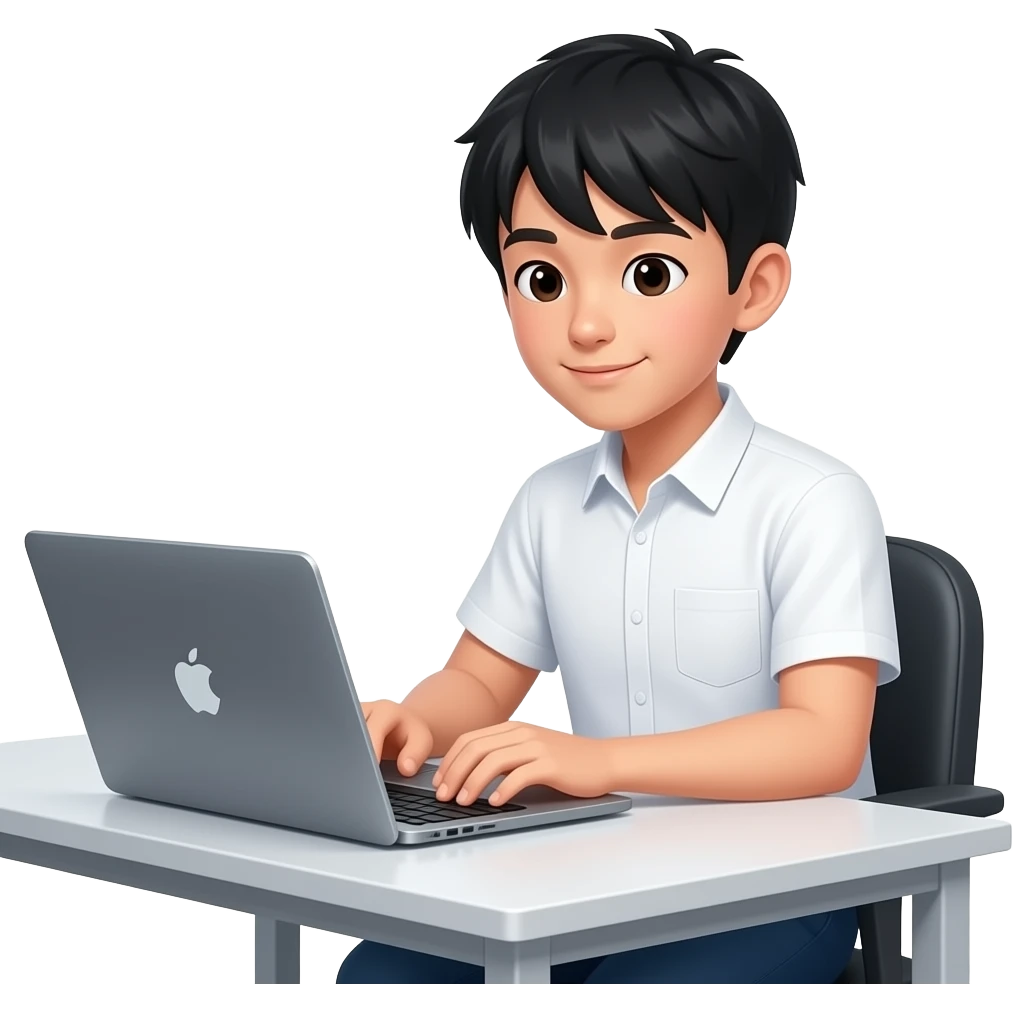 Young Hong Kong secondary school macOS fullstack programmer in white ...